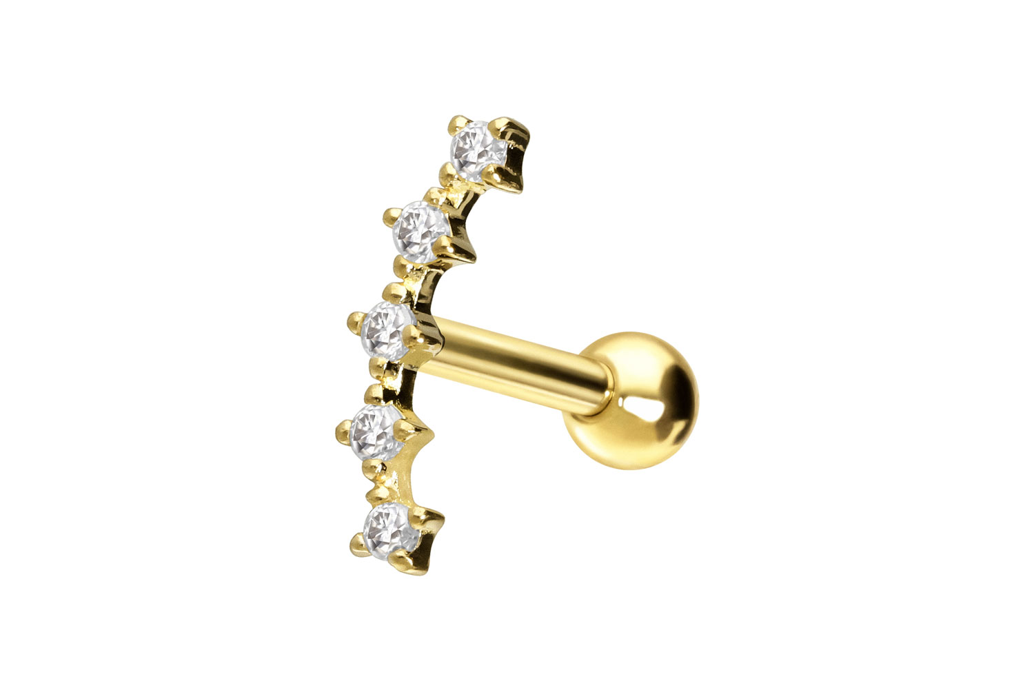14/18 Karat Gold Ohrpiercing 5 EINGEFASSTE MOISSANITE